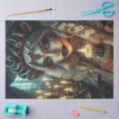 Dark Harlequin Woman Decoupage Paper Seidenpapier (Basteln)