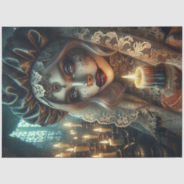 Dark Harlequin Woman Decoupage Paper Seidenpapier