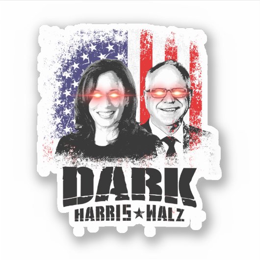 Dark Harris Walz 2024 Aufkleber (Vorderseite)