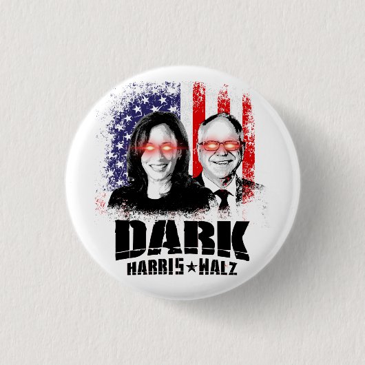 Dark Harris Walz 2024 Button (Vorderseite)