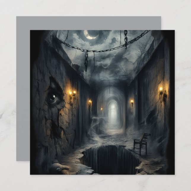 Dark Haunted fantasy Corridor with Moonlit Sky  (Vorne/Hinten)