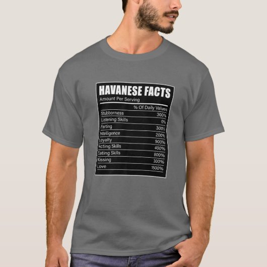 Dark Havanese Facts Dog Havanese Lover Havanese T-Shirt (Vorderseite)