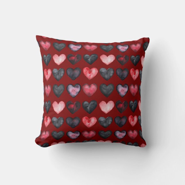 Dark Hearts Throw Kissen (Vorderseite)