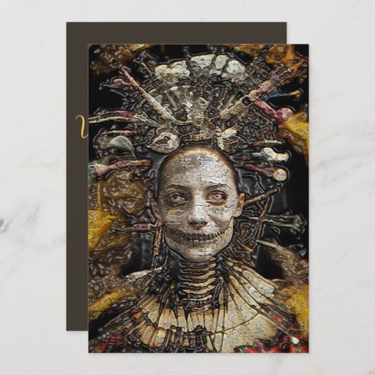 Dark Hexe Halloween Einladung (Vorne/Hinten)