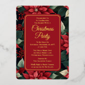 Dark Holiday Poinsettia Blumenweihnachtsgebäck Par Folieneinladung (Vorderseite)