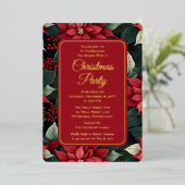 Dark Holiday Poinsettia Blumenweihnachtsgebäck Par Folieneinladung (Stehend vorne)