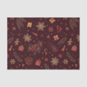 Dark Holiday Watercolor Pine Berry Seidenpapier (Vorderseite)