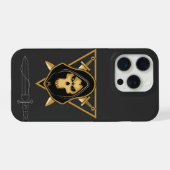 Dark Hooded Skull iPhone 15 Pro Hülle (Rückseite (Horizontal))