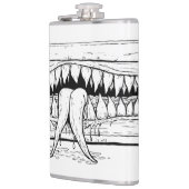 Dark Horror Illustration – Surreal Monster Chest  Flachmann (Links)