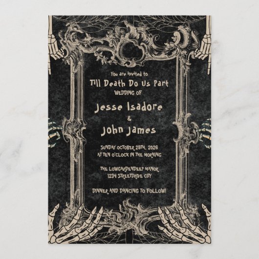 Dark Horror Till Death Do Us Part Wedding Einladung (Vorderseite)