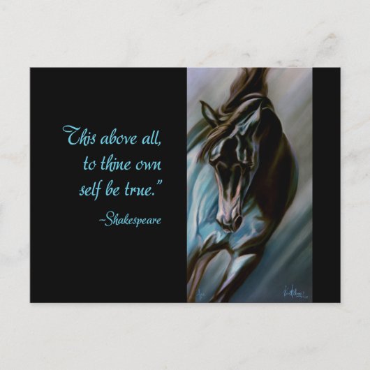 Dark Horse in Aqua - Ausdrucksweise Motion Stallio Postkarte (Vorderseite)