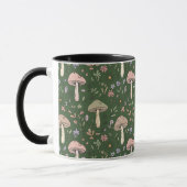 Dark Hunter Green Moody Fungi Seamless Pattern Tasse (Links)