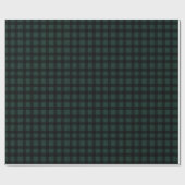 Dark Hunter Green und Black Gingham Kariert Geschenkpapier (Flach)