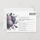 Dark Hydrangea Blumengotik Halloween RSVP Karte (Vorderseite)