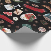 Dark Hygge Weihnachtsmuster Geschenkpapier (Ecke)