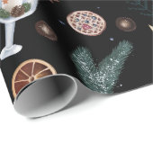 Dark Hygge Weihnachtsmuster Geschenkpapier (Rolleneckpunkt)