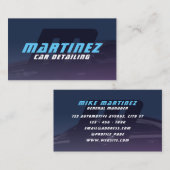 Dark indigo blue automotive monogram visitenkarte (Vorne/Hinten)