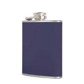 Dark Indigo Tinte Blue Solid Color Print Flachmann (Links)
