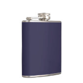 Dark Indigo Tinte Blue Solid Color Print Flachmann (Rechts)