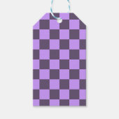 Dark Indigo und Blass Violet Checkerboard Geschenkanhänger (Vorderseite)