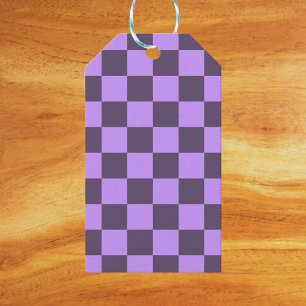 Dark Indigo und Blass Violet Checkerboard Geschenkanhänger