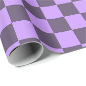 Dark Indigo und Blass Violet Checkerboard Geschenkpapier (Rolleneckpunkt)