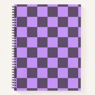 Dark Indigo und Blass Violet Checkerboard Notizblock