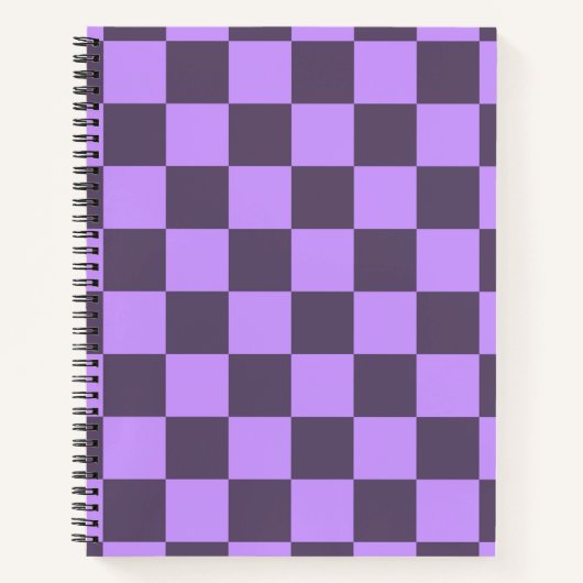 Dark Indigo und Blass Violet Checkerboard Notizblock (Vorderseite)