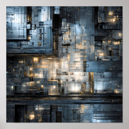 Dark Industrial Texture: Dystopian Circuit Poster