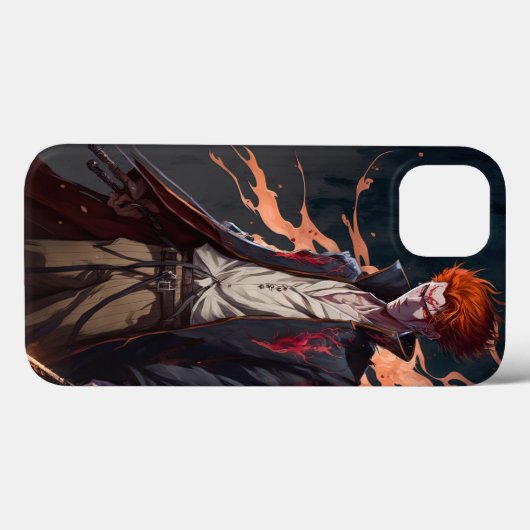 Dark iPhone 13 Case mit Bold Anime Inspiriert (Rückseite (Horizontal))