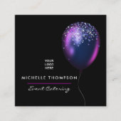 Dark Iridescent Balloons Event Coordinator Quadratische Visitenkarte (Vorderseite)