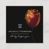 Dark Iridescent Balloons Event Coordinator Square Quadratische Visitenkarte (Vorderseite)