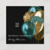 Dark Iridescent Balloons Event Coordinator Square Quadratische Visitenkarte (Vorderseite)