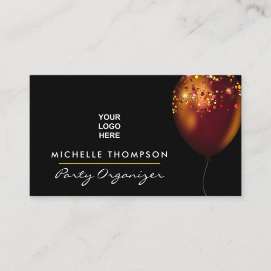 Dark Iridescent Balloons Event Coordinator Visitenkarte (Vorderseite)