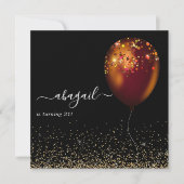 Dark Iridescent Balloons Geburtstagsparty Einladun Einladung (Vorderseite)