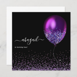 Dark Iridescent Balloons Geburtstagsparty Einladun Einladung