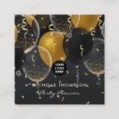 Dark Iridescent Balloons Party Planner Quadratische Visitenkarte (Vorderseite)