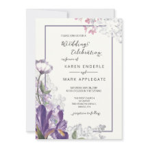 Dark Iris Floral Spring Elfenbein Hochzeit