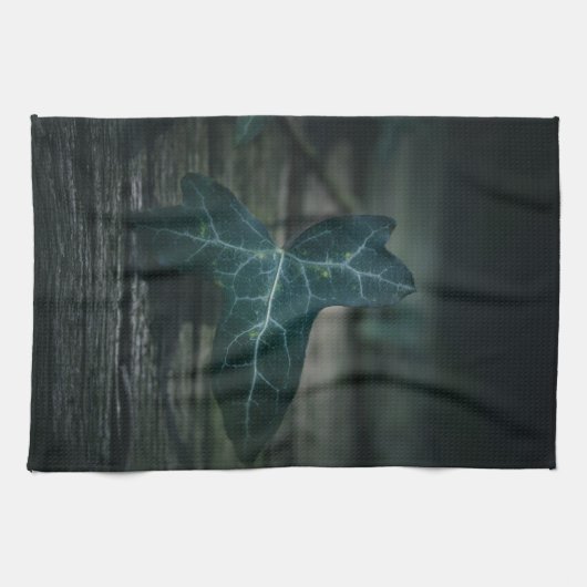 Dark Ivy Leaf Nature Foto Geschirrtuch (Horizontal)