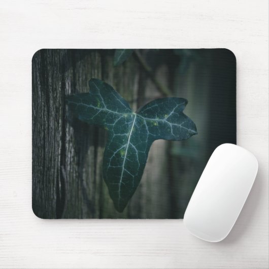 Dark Ivy Leaf Nature Foto Mousepad (Mit Mouse)