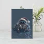 Dark Jumping Spider Christmas Cards Feiertagskarte (Stehend Vorderseite)