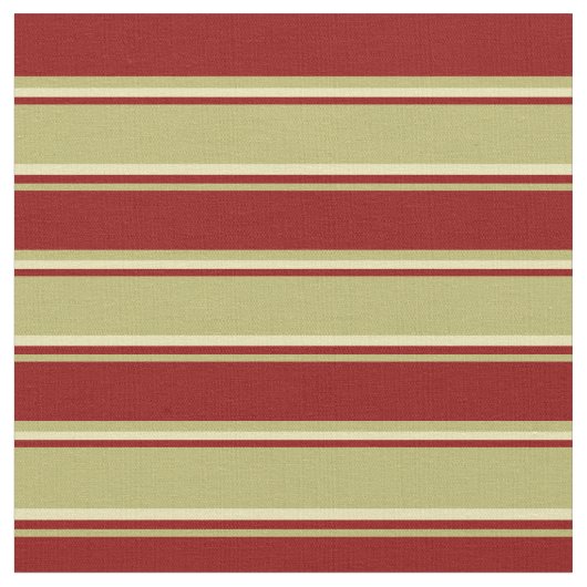 Dark Khaki, Dark Red & Tan Lines Stoff (Nahaufnahme)