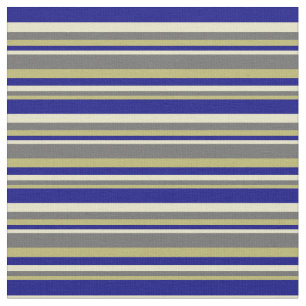 Dark Khaki, Dim Gray, Blass Goldenrod & Blue Lines Stoff