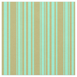 Dark Khaki und Aquamarine Colored Lines Stoff
