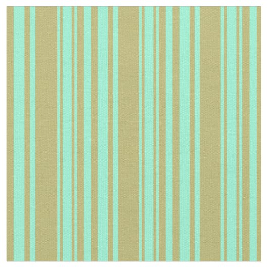 Dark Khaki und Aquamarine Colored Lines Stoff (Nahaufnahme)