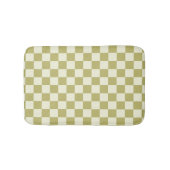 Dark Khaki und Beige Checkerboard Badematte (Vorderseite)