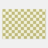 Dark Khaki und Beige Checkerboard Geschenkpapier Set (Vorderseite 2)