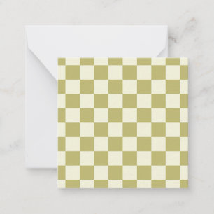 Dark Khaki und Beige Checkerboard Mitteilungskarte