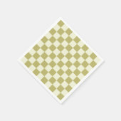 Dark Khaki und Beige Checkerboard Serviette (Ecke)