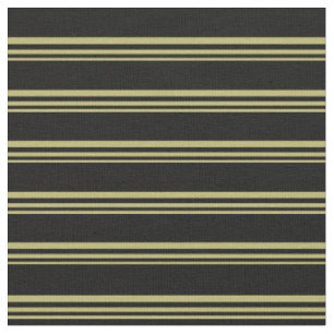 Dark Khaki und Black Colored Stripes Muster Stoff